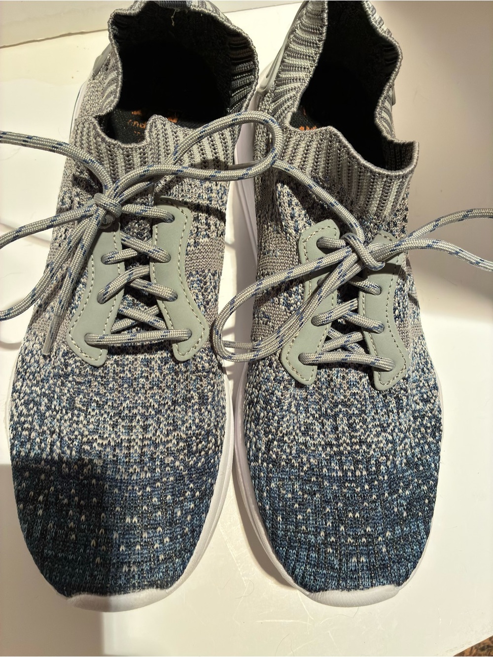 Avia Enduropro Men's Knit Lace-Up Sneakers in Blue & Grey-Size 10.5